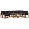 vidaXL Outdoor-Sofagarnitur mit Kissen 9 pcs Nat&uuml;rlich und Schwarz