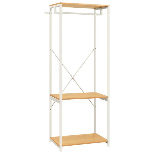 vidaXL Kleiderschrank Wei&szlig; und Eichen-Optik 60x40x167 cm Metall