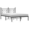 vidaXL Bettgestell mit Kopfteil Metall Schwarz 140x190 cm
