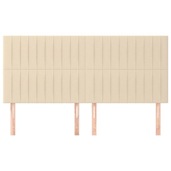 vidaXL Kopfteil Creme 200 x 5 x 118/128 cm Stoff