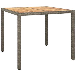 vidaXL Gartentisch Grau 90 x 90 x 75 cm Poly-Rattan