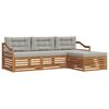 vidaXL Outdoor-Sofagarnitur mit Kissen 4 pcs Nat&uuml;rlich und Hellgrau