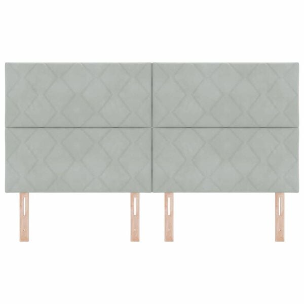 vidaXL Kopfteil Hellgrau 180 cm Samt