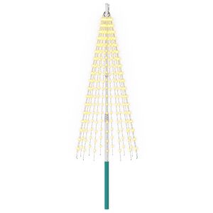 vidaXL Weihnachtsbaum-Lichterkette mit Erdspie&szlig; und Fahnenmast 180 cm