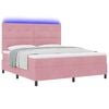 vidaXL LED Boxspringbett mit Matratze Rosa 180 x 200 cm Stoff
