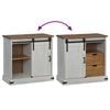 vidaXL Sideboard HALDEN mit Schiebet&uuml;r Wei&szlig; 80x40x80 cm Massivholz