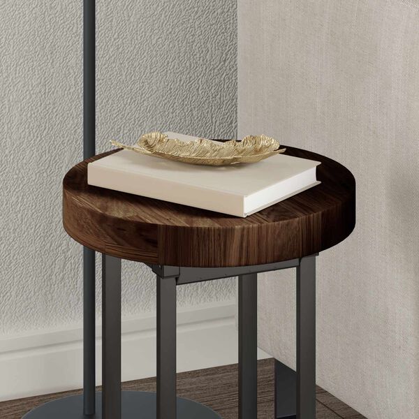 vidaXL Tischplatte Braun Ø 30 x 4 cm Massives Eichenholz