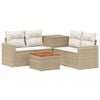 vidaXL Sofa Set 6 stk. Beige und Cremewei&szlig; Polyrattan und Stahl