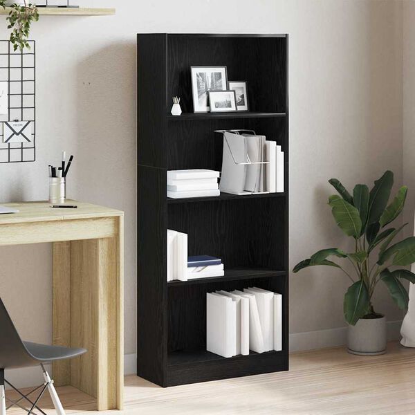 vidaXL B&uuml;cherregal Schwarz Eichen-Optik 60 x 24 x 143 cm Holzwerkstoff
