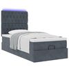 vidaXL Ottoman-Bett mit Matratzen & LEDs Dunkelgrau 100x200 cm Samt