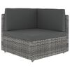 vidaXL 10-tlg. Garten-Lounge-Set mit Kissen Grau Poly Rattan