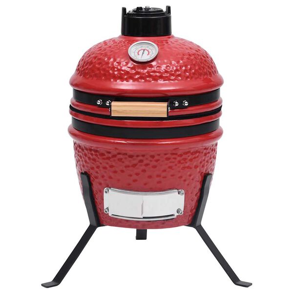 vidaXL 2-in-1 Kamado-Grill Smoker Keramik 56 cm Rot