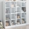 vidaXL B&uuml;cherschrank mit T&uuml;ren Wei&szlig; 136x37x142 cm Holzwerkstoff