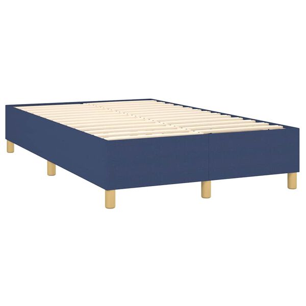vidaXL Boxspringbett mit Matratze Blau 120x190 cm Stoff