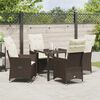 vidaXL Garten Essgruppe mit Kissen 5 pcs Braun Poly Rattan