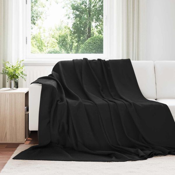 vidaXL Wohndecken 24 pcs Schwarz 240 x 220 cm Fleece