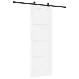 vidaXL Schiebet&uuml;r Wei&szlig; und Schwarz 83 x 232 cm Massives Kiefernholz