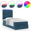 vidaXL Ottoman-Bett mit Matratzen & LEDs Dunkelblau 100x200 cm Samt