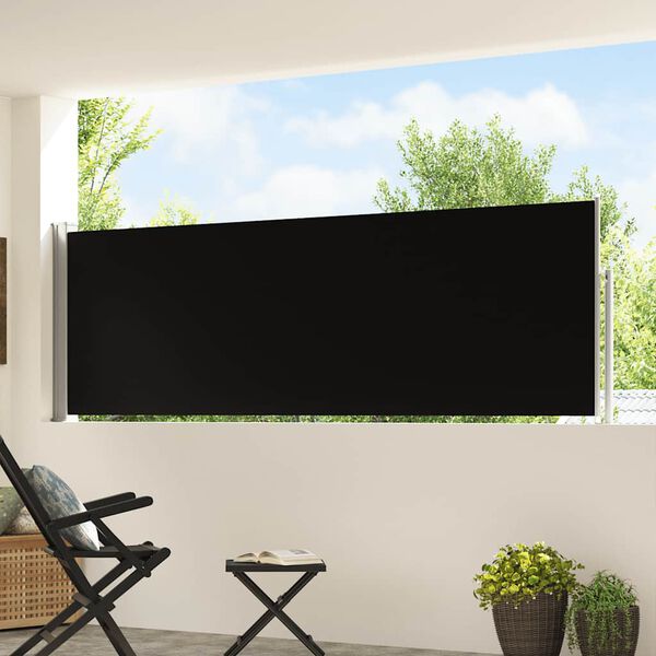vidaXL Ausziehbare Seitenmarkise 100&times;500 cm Schwarz