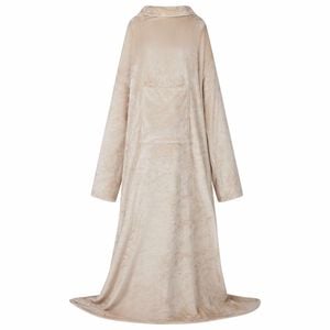 vidaXL Decken-Hoodie Beige F Flanell