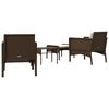 vidaXL 5-tlg. Garten-Lounge-Set mit Kissen Braun Poly Rattan