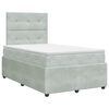 vidaXL Boxspringbett mit Matratze Hellgrau 120 x 190 cm Samt