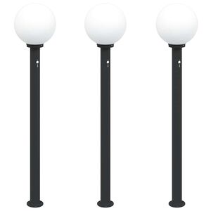 vidaXL Pollerleuchten mit Sensor 3 Stk. 120 cm Schwarz IP44
