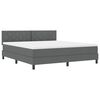 vidaXL Boxspringbett mit Matratze Dunkelgrau 180 x 200 cm Stoff