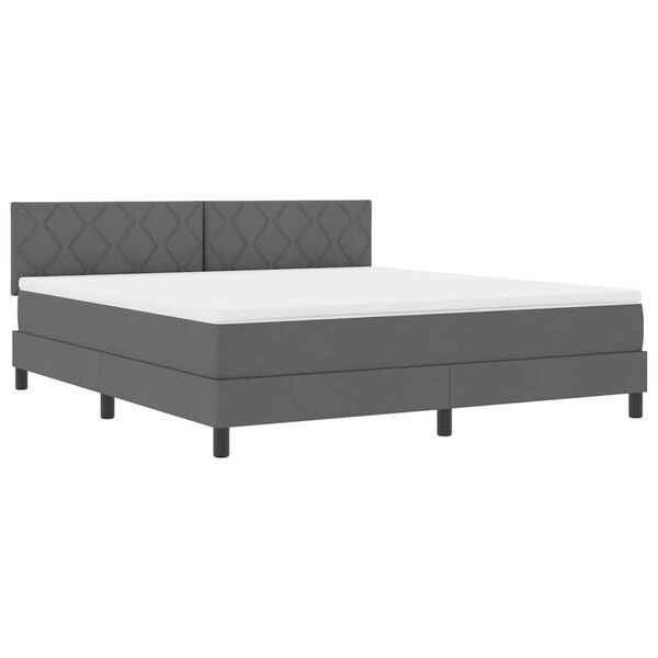 vidaXL Boxspringbett mit Matratze Dunkelgrau 180 x 200 cm Stoff