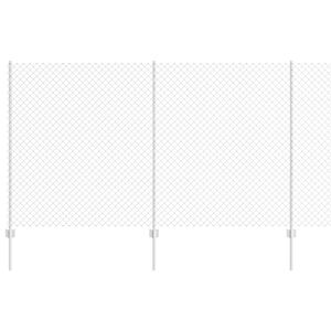 vidaXL Zaun mit Pfosten Silber