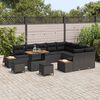 vidaXL Gartensofa-set mit Kissen 12 pcs Schwarz Poly Rattan