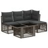 vidaXL Gartensofa-set 5 stk. Grau Poly-Rattan