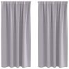 vidaXL Verdunkelungs-Vorh&auml;nge mit Ringen 2 Stk. Metallic Grau