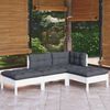 vidaXL 4-tlg. Garten-Lounge-Set mit Kissen Kiefer Massivholz