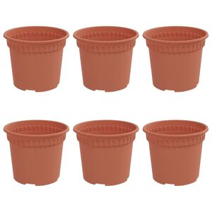 vidaXL Runder Blumentopf 6 pcs Ziegelrot &Oslash; 12,5 x 10 cm Kunststoff