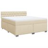 vidaXL Boxspringbett mit Matratze Creme 180x200 cm Stoff