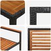 vidaXL Garten Essgruppe 5 pcs Schwarz und Holz 90 x 90 x 75 cm