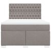 vidaXL Boxspringbett mit Matratze Taupe 140x200 cm Stoff