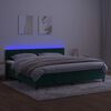 vidaXL Boxspringbett mit Matratze & LED Dunkelgr&uuml;n 200x200 cm Samt