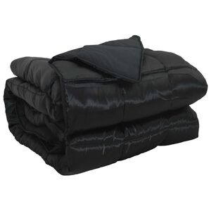 vidaXL Ganzjahresbettdecke Schwarz 135 x 200 cm Satin und Mikrofaser