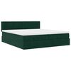 vidaXL Ottoman-Bett mit Matratzen Dunkelgr&uuml;n 200x200 cm Samt