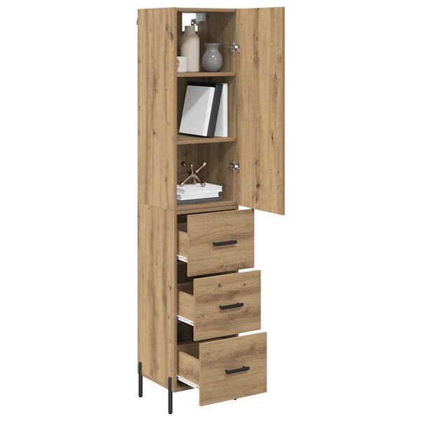 vidaXL Highboard Artisan-Eiche 34,5 x 34 x 180 cm Holzwerkstoff