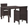 vidaXL Garten Essgruppe 3 pcs Braun Polypropylen