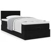 vidaXL Ottoman-Bett mit Matratze Schwarz 90x200 cm Samt