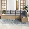 vidaXL Gartensofa-set mit Kissen 5 pcs Beige Poly Rattan