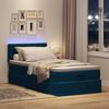 vidaXL Ottoman-Bett mit Matratze & LEDs Dunkelblau 90x190 cm Samt