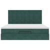 vidaXL Ottoman-Bett mit Matratzen & LEDs Dunkelgr&uuml;n 180x200 cm Samt