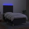 vidaXL Boxspringbett mit Matratze & LED Schwarz 80x200 cm Stoff