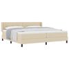 vidaXL Boxspringbett mit Kopfteil Creme 200 x 200 cm Stoff