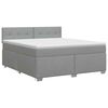 vidaXL Boxspringbett mit Matratze Hellgrau 180 x 200 cm Stoff